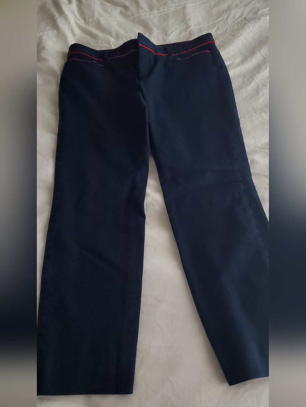Banana Republic Navy Trousers with Red Waist Trim